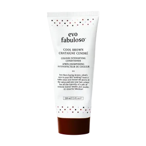 A tube of hair color conditioner with a sleek design and product details