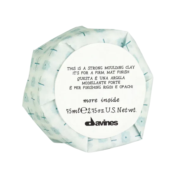 A circular container displays product information and branding on a light background