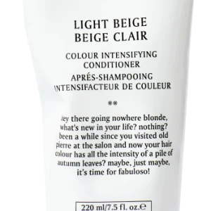 A tube of light beige color intensifying conditioner with a sleek design